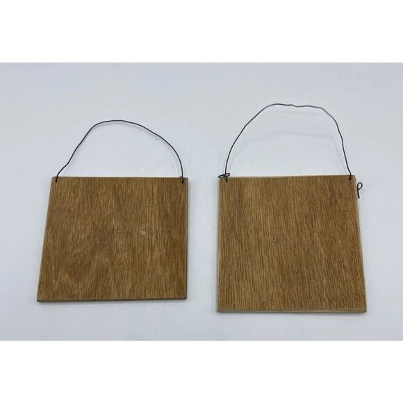 Sewing Room Wall Decor 4 to 5 Inch Square Buttons Hearts Thimble House Lot Of 2 - Picture 6 of 6